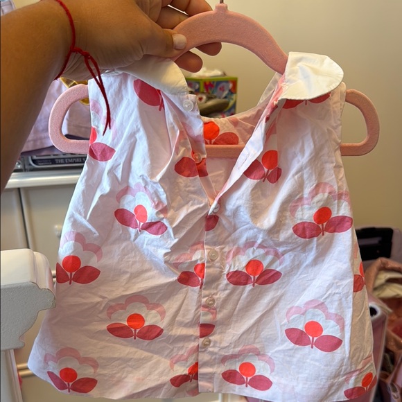 Jacadi Pink and White Floral Kids Blouse size 2T - Picture 2 of 2